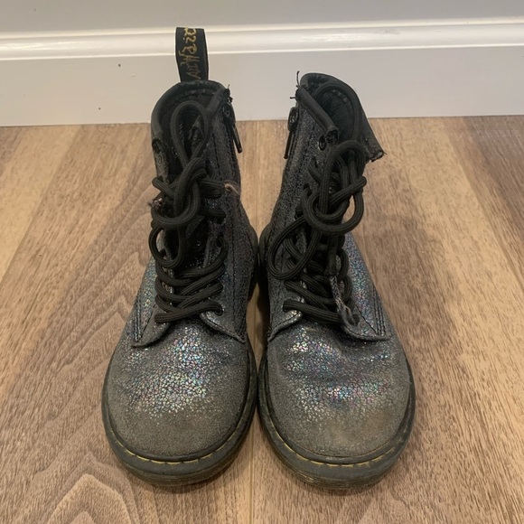 Dr. Martens Glitter Lace Up Combat Boots - Picture 1 of 6